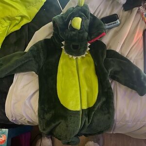 Green and Yellow Plush Dragon Halloween Costume